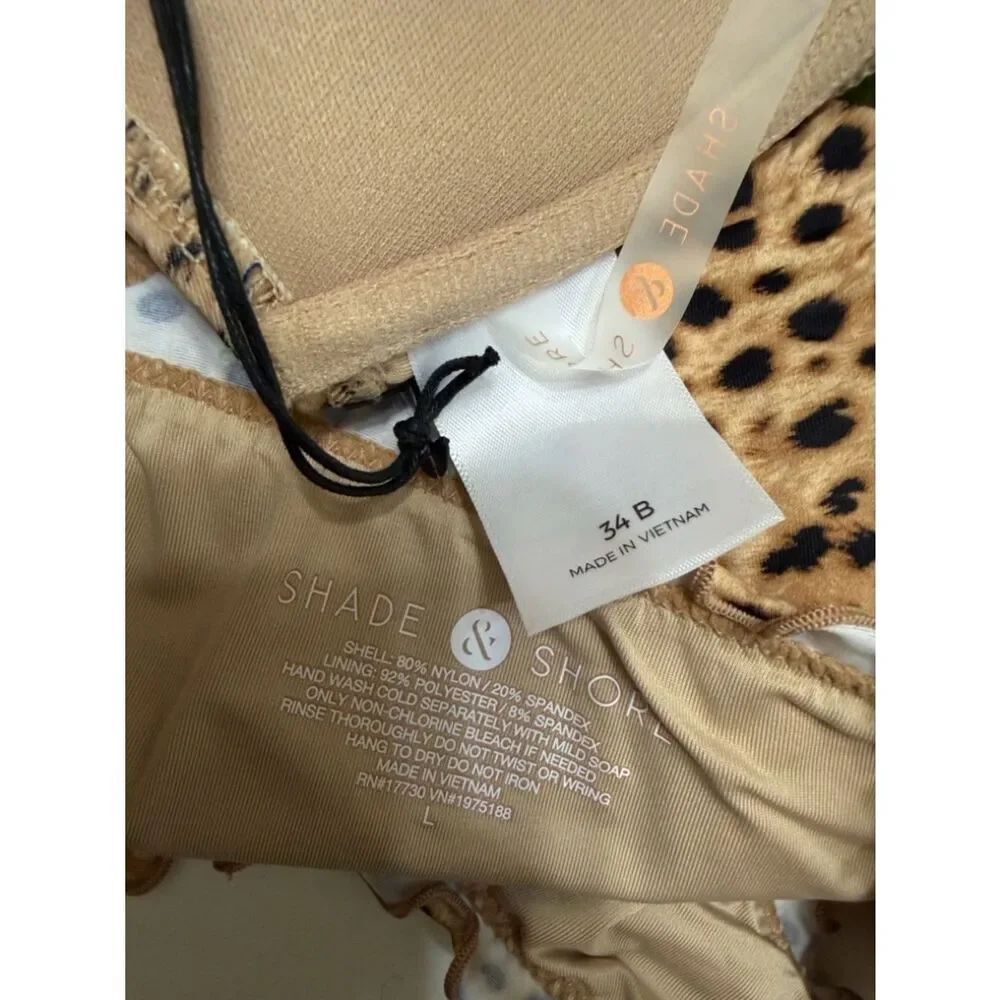 Shade & Shore Leopard Print Ruffle 2pc Bikini Set(Top 34b,Bottom Large) - Picture 5 of 9